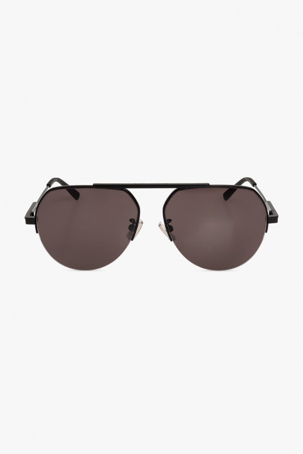 【関税&送料込】Bottega Veneta Aviator Jacket BOTTEGA VENETA EYEWEAR Aviator-style silver-tone sunglasses